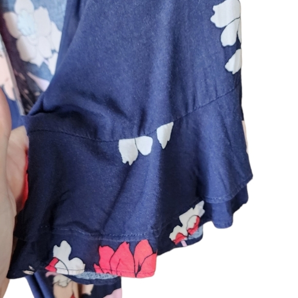 PORTMANS long dress Size 10 navy blue midi 100% viscose - Picture 10 of 12